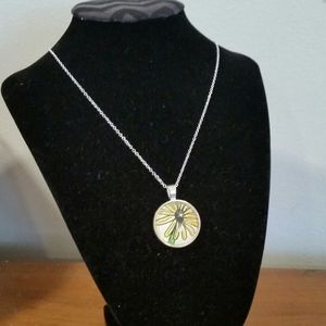 NWT Hand Drawn Yellow Flower Necklace